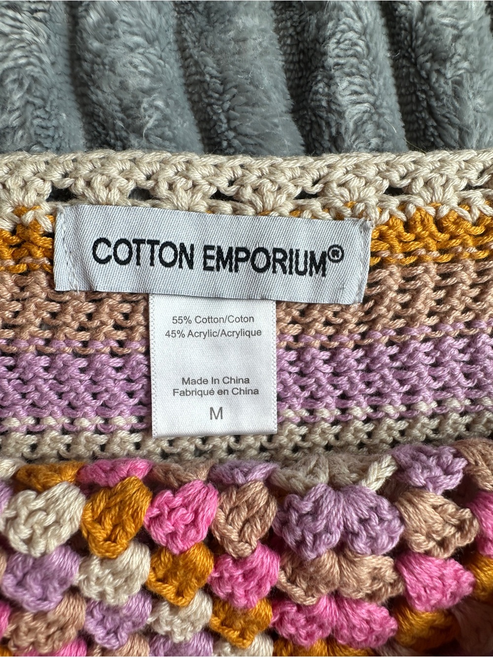 Cotton Emporium Multicolor chevron Crochet Knit tank Top - Picture 5 of 7